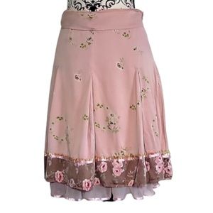 Kenzie Floral Silk Tulle Layered Skirt